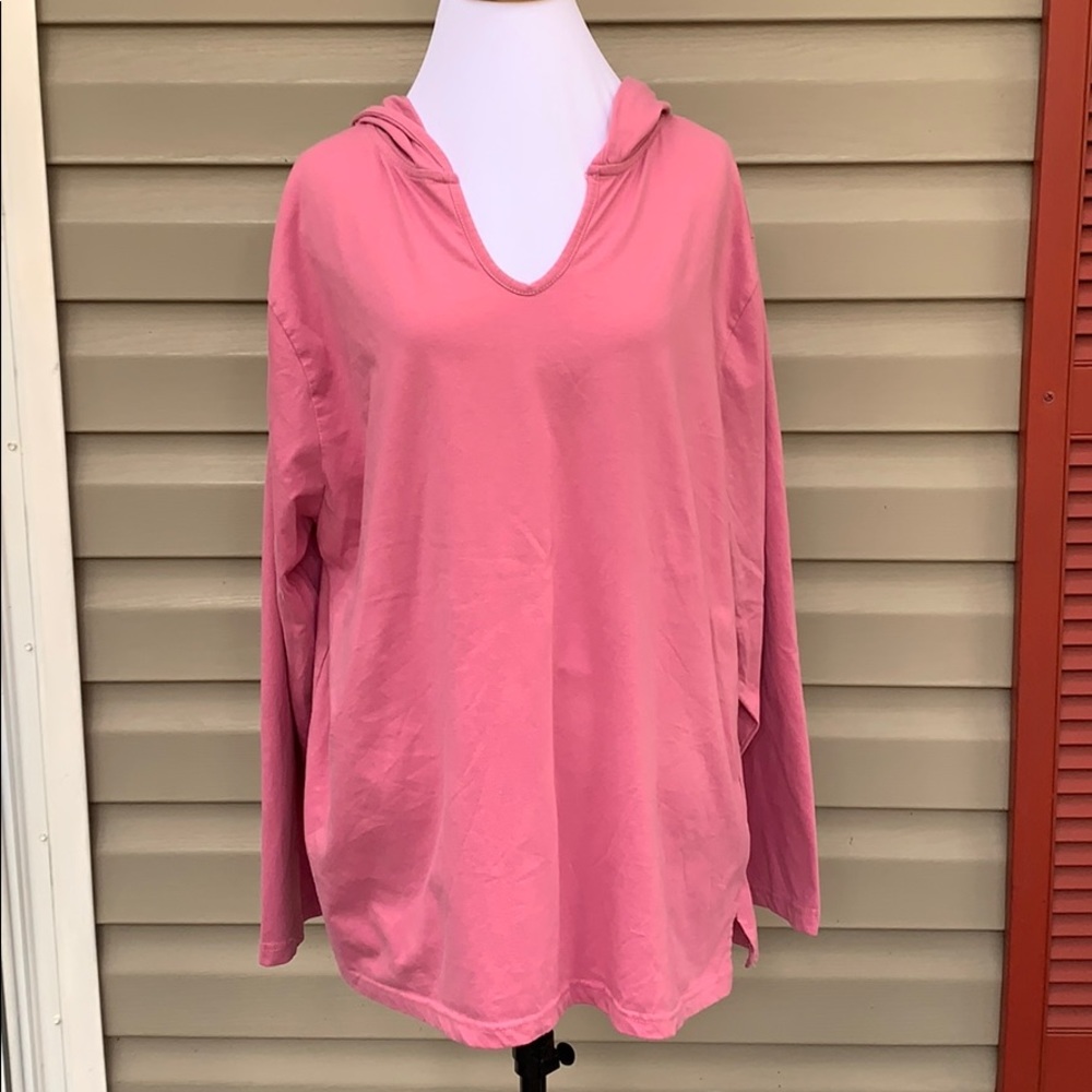 Stitch women’s pink long sleeve hooded tee T-shirt